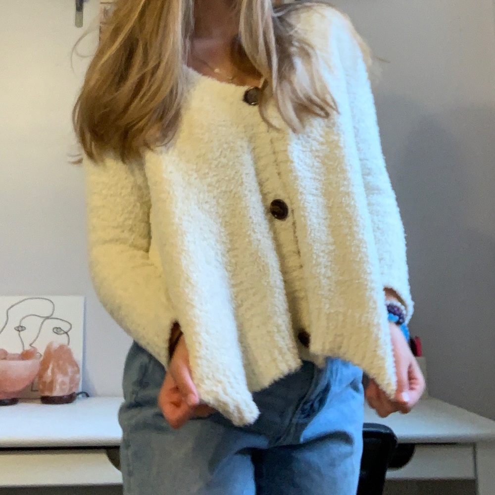 Soft button sweater